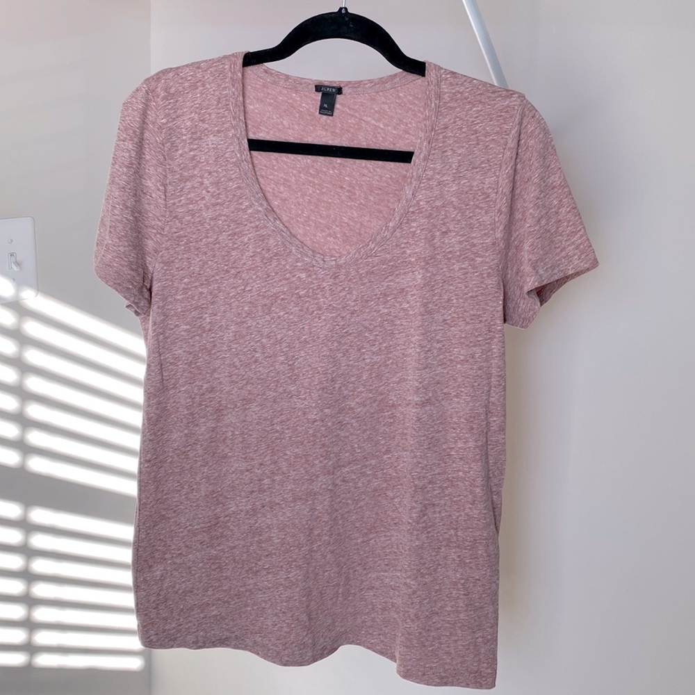 J Crew Soft Heathered Pink Cotton Blend Tee